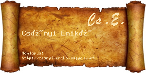 Csányi Enikő névjegykártya